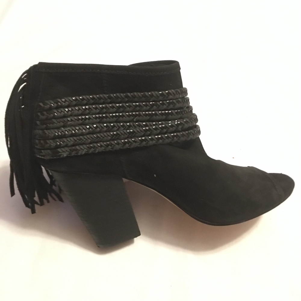 Bcbgeneration Black Suede ,Open Toe Booties - image 5